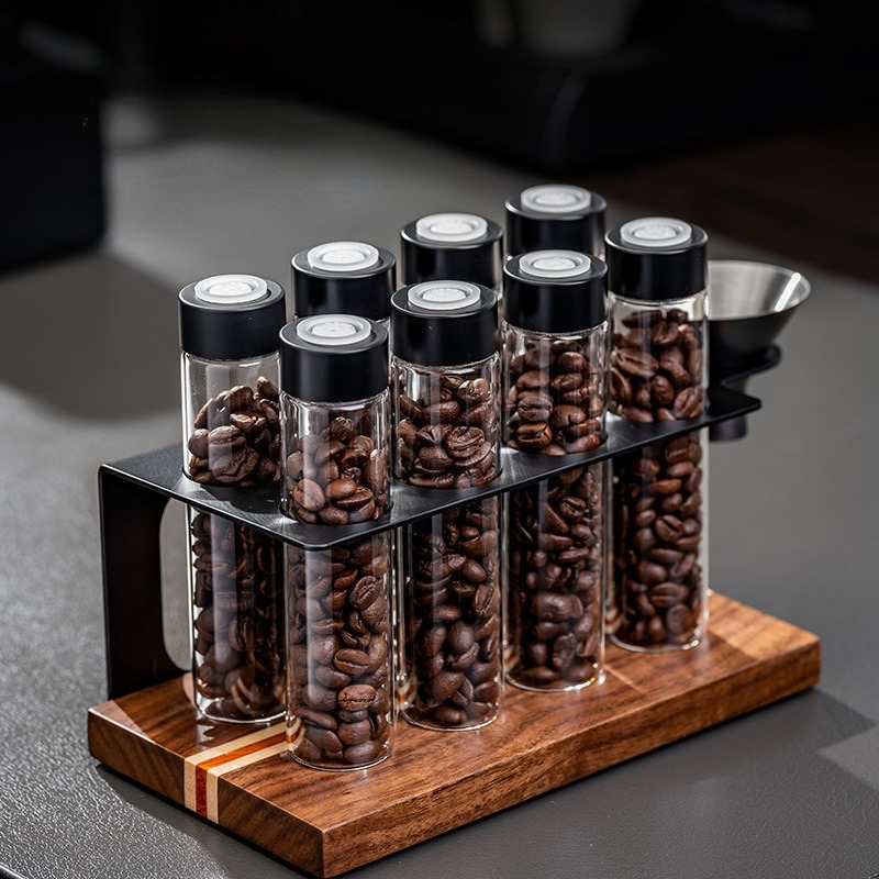 Coffee Equipment Rack - Słoiki szklane na kawy JUSTINLAU, szczelne,