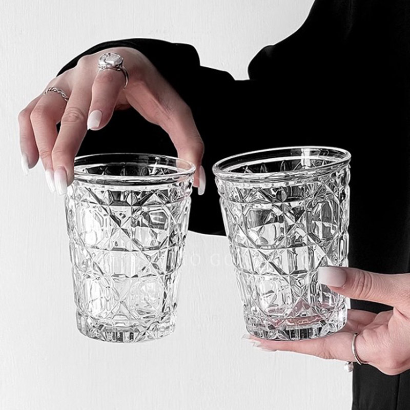 Espresso Shot Glass - 2szt 310ml Vintage Diamond Patterned Western