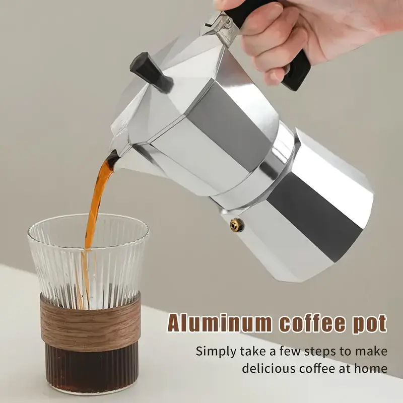 Quality Coffee Equipment - Klasyczny aluminiowy ekspres do kawy moka