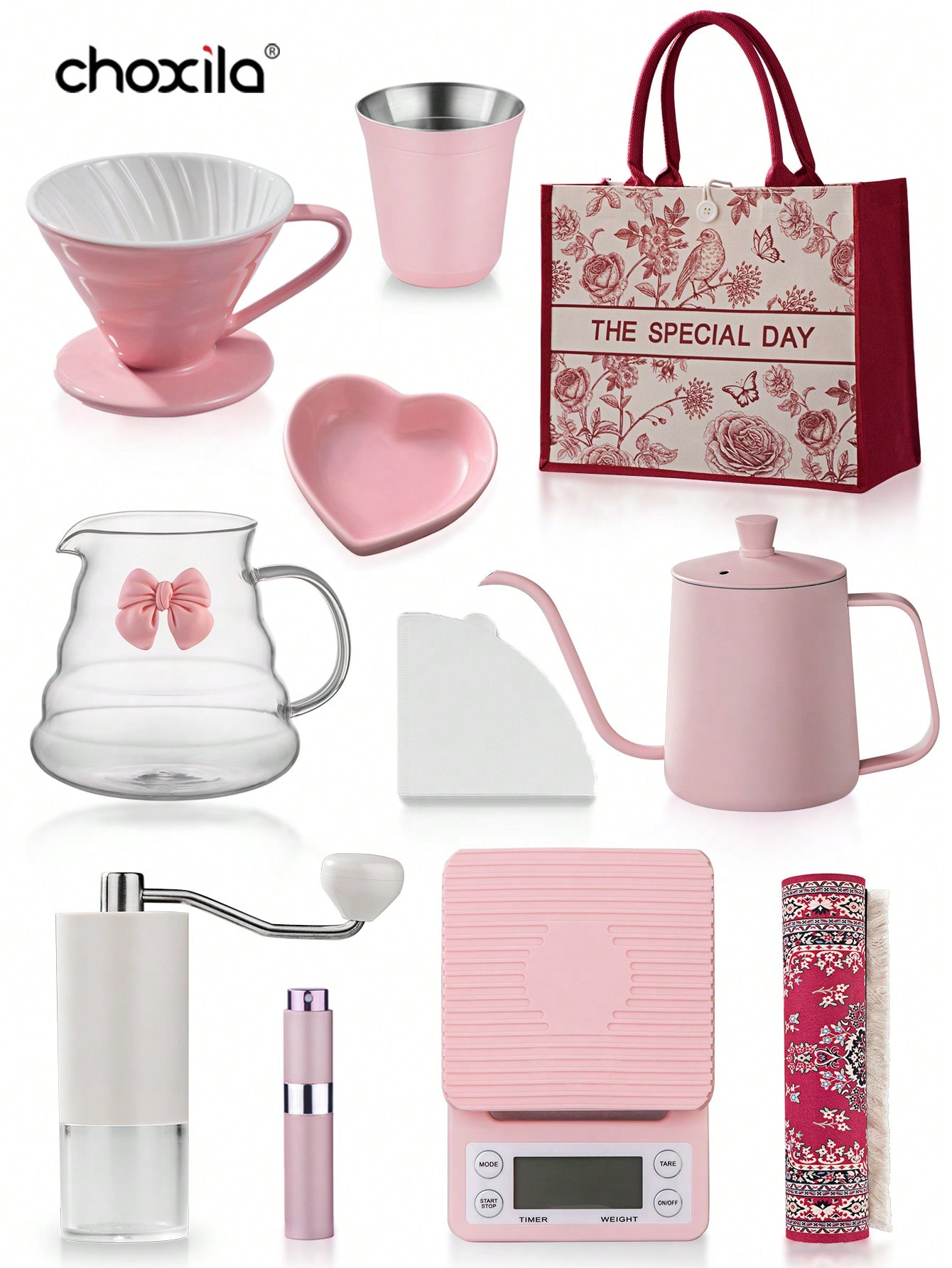 Coffee Equipment Kit - 1 zestaw różowego zestawu do kawy