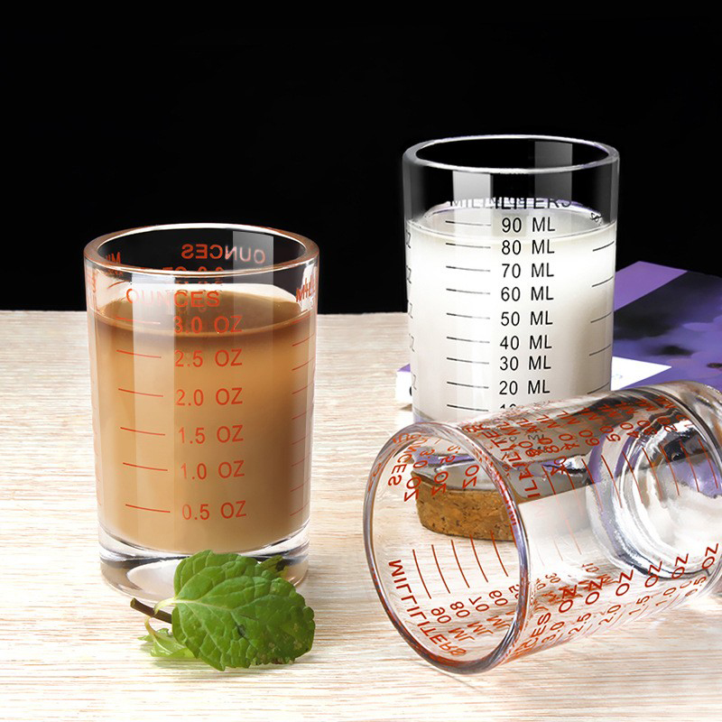Espresso Shot Glass - 90/120ml żaroodporna szklana miarka do mleka